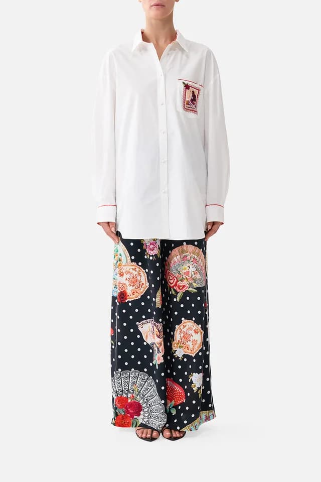 Camilla eBoutique LONG SLEEVE OVERSIZED SHIRT WITH POCKET DAUGHTERS OF DUENDE, image 1 of 1 from CAMILLA