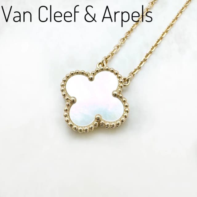 Van Cleef & Arpels Vintage Alhambra Mother of Pearl Yellow Gold Necklace in Yellow from The Reluxe, photo 1 of 1