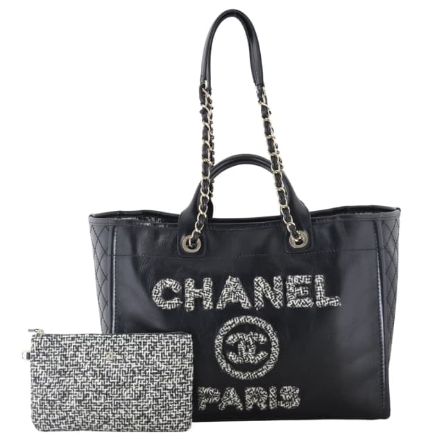Chanel Deauville Large Tote Leather Tweed in Tweed from Luxe.It.Fwd, photo 1 of 1