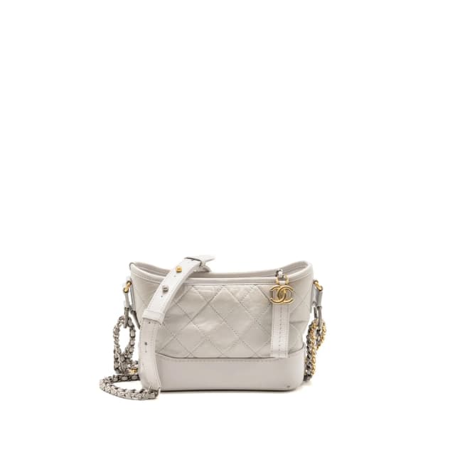 Chanel Small Gabrielle Hobo Bag Calfskin Grey Multicolour Hardware in Grey Calfskin from EMIER, photo 1 of 1