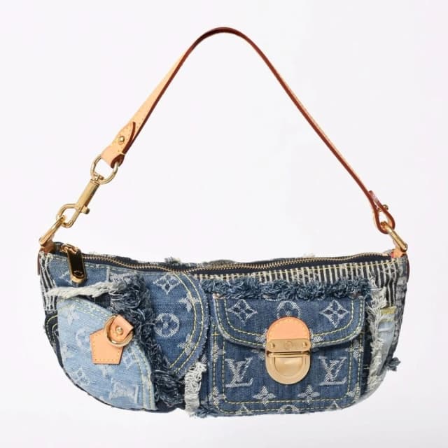 Louis Vuitton Pouch Patchwork Monogram Denim Blue in Blue Denim from The Reluxe, photo 1 of 1