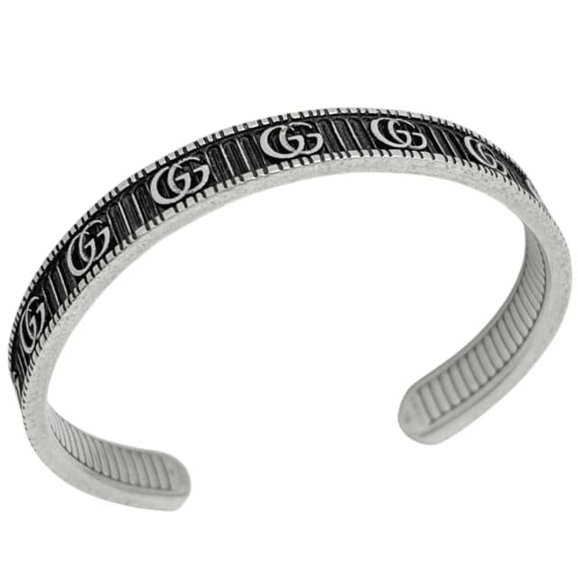 Gucci GG Marmont Bangle Double 925 Sterling Silver Bracelet in Silver from The Reluxe, photo 1 of 1