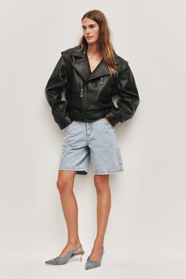 AJE Ashton Leather Jacket in BLACK, image 1 of 1 from Aje