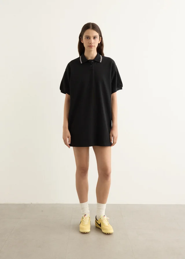 Alexander Wang Relaxed Mini Polo Dress in BLACK, image 1 of 1 from Incu