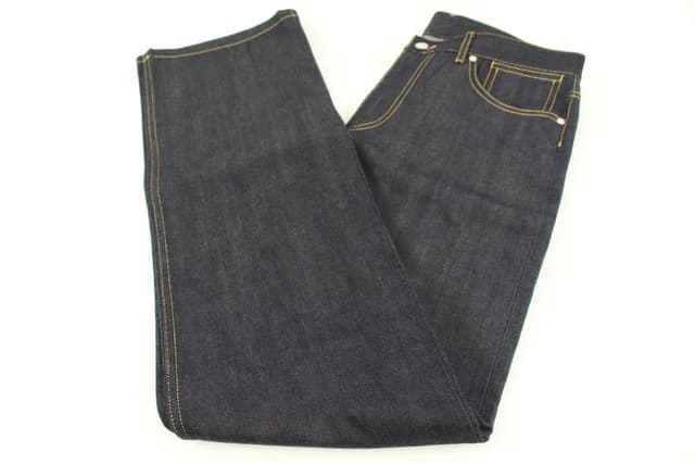 Men's US 30 LV Logo Fleur Dark Denim Jeans in Denim from Bagriculture, photo 1 of 1
