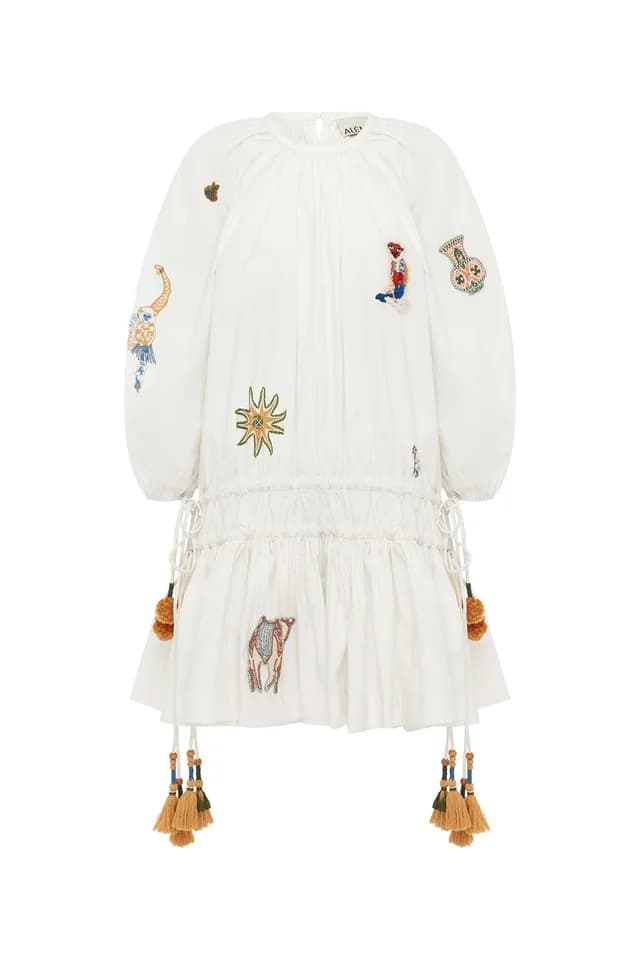 2504 - RESORT 26 CARMINE EMBROIDERED MINI DRESS, image 1 of 1 from Alemais