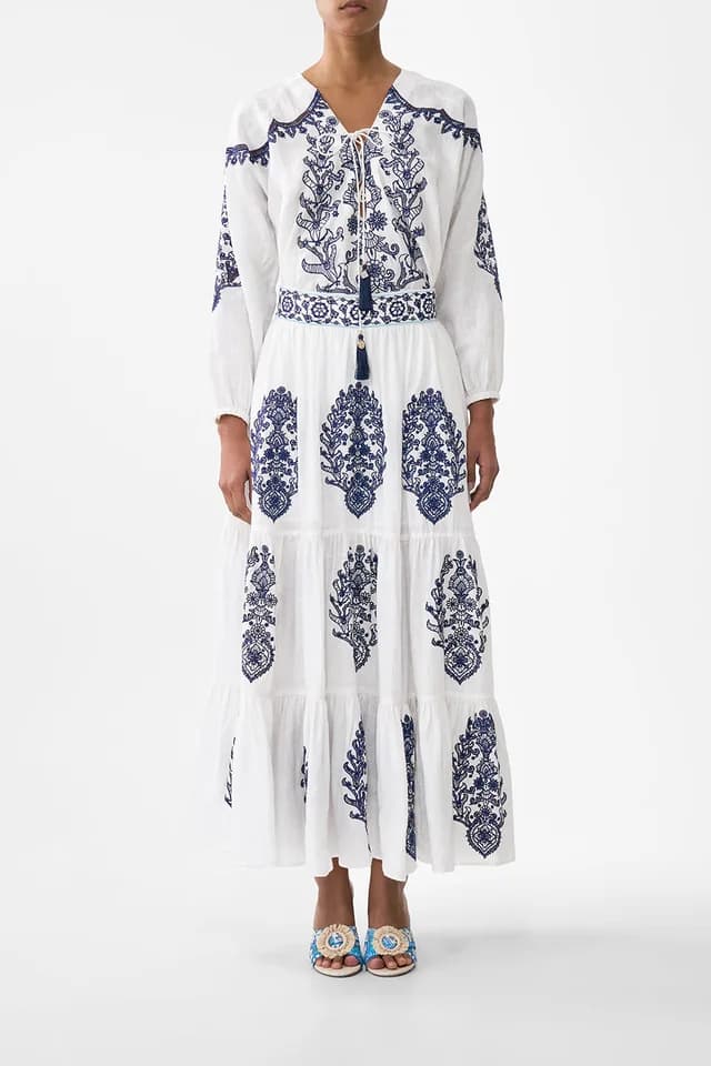 Camilla eBoutique TIERED EMBROIDERED SKIRT ISNIK LULLABY, image 1 of 1 from CAMILLA