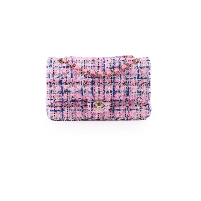Chanel Classic Flap Medium/Large Pink Tweed in Pink Tweed from The Purse Affair, photo 1 of 1