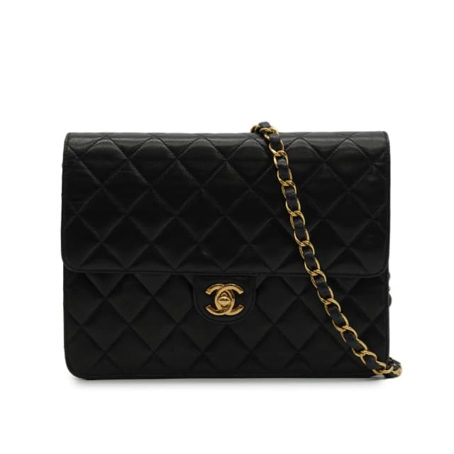 Chanel Vintage Matelasse Cocomark Chain Shoulder Bag Black Lamb Skin Gold Hardware in Black from Luxury Promise, photo 1 of 1