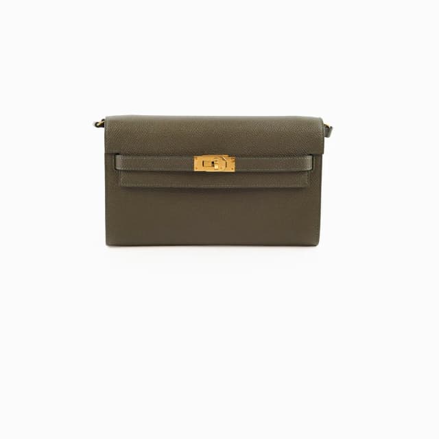 Hermès Kelly To Go Epsom Vert De Gris - Stamp Z in Green Epsom leather from The Purse Affair, photo 1 of 1