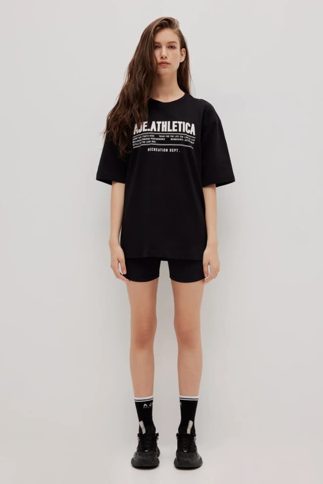 Athletica Motivation Tee 102 in BLACK, image 1 of 1 from Aje