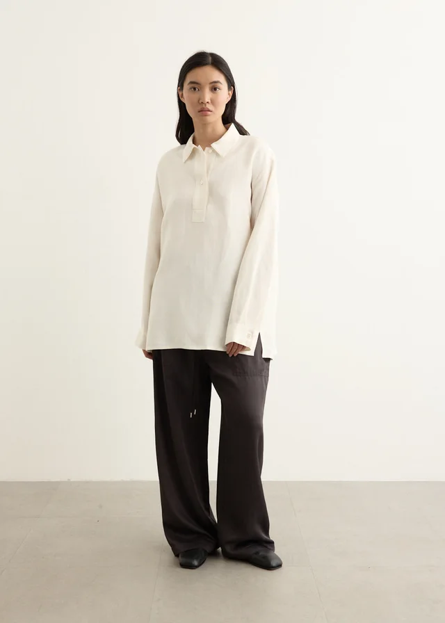 Studio Nicholson Half Placket Shirt in CHALK, image 1 of 1 from Incu