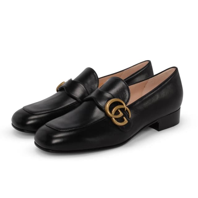 Gucci Malaga Kid Double G Loafers 36.5 in Black Leather from Blue Spinach, photo 1 of 1