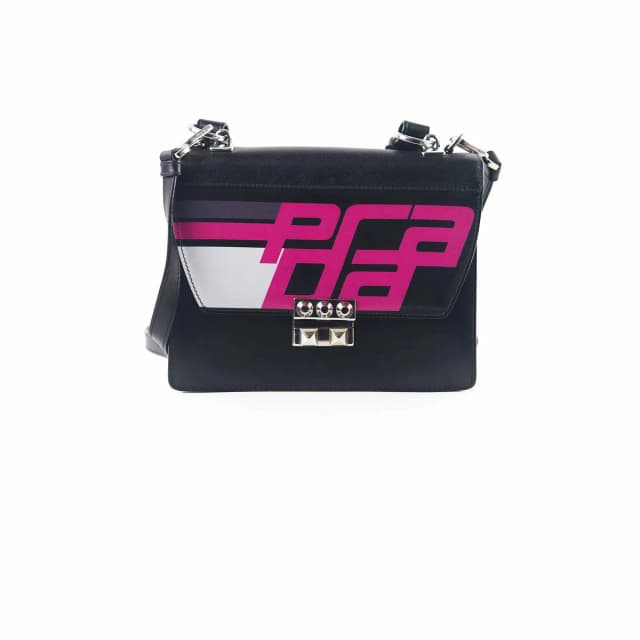 Prada Elektra Smooth Leather/Saffiano Crossbody Black in Black Saffiano leather from The Purse Affair, photo 1 of 1