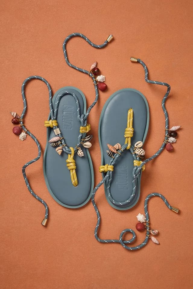 Flòwze x Eliou for FWRD Flo Twin Sandal in Blue, image 1 of 1 from FWRD