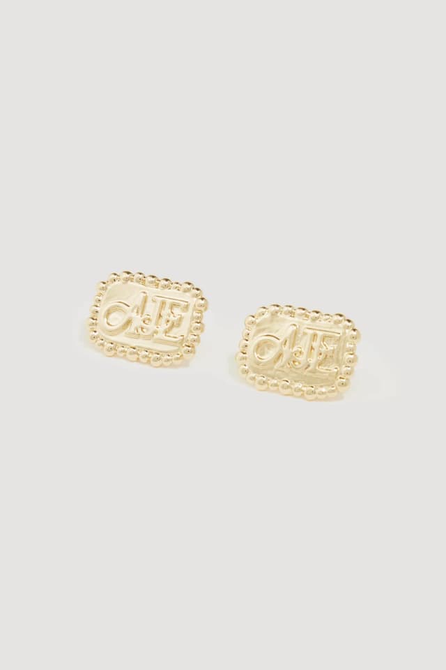 AJE Aestra Logo Stud in GOLD, image 1 of 1 from Aje