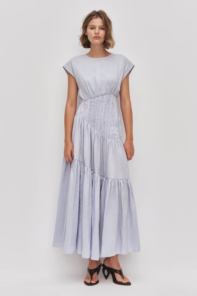 AJE Ecliptica Midi Dress in FRENCH BLUE, image 1 of 1 from Aje