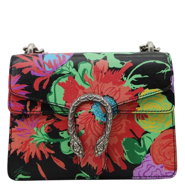 Gucci X KEN SCOTT Dionysus Small Calfskin Floral Print Crossbody Bag Multicolor 421970 in Multicolor Calfskin from Dallas Designer Handbags, photo 1 of 1