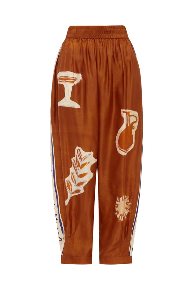 2504 - RESORT 26 SOLEIL D'AMOUR TAPERED SILK PANT, image 1 of 1 from Alemais