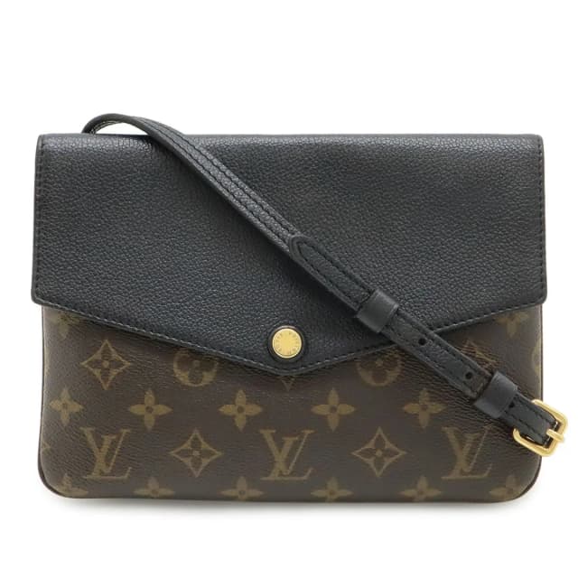 Louis Vuitton Monogram Twice Shoulder Bag Pochette Crossbody Noir Black in Black Coated canvas from The Reluxe, photo 1 of 1