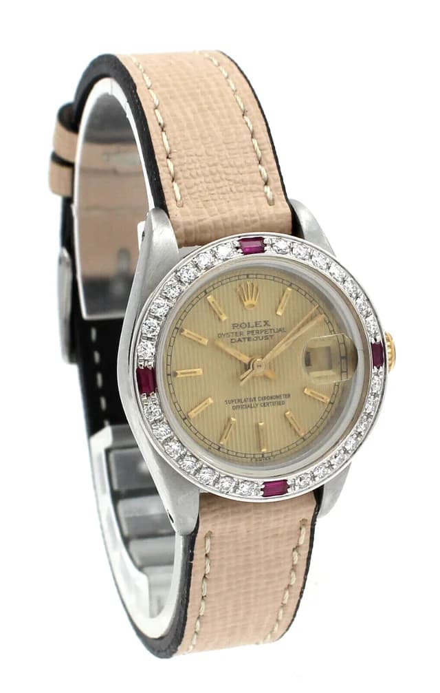 Ladies Vintage ROLEX Oyster Perpetual Datejust 26mm Gold Dial Diamond Watch | Rolex | Buy at in Gold from Truefacet, photo 1 of 1