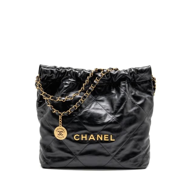 Chanel Small 22 Bag Shiny calfskin Black GHW (Microchip) in Black Calfskin from EMIER, photo 1 of 1