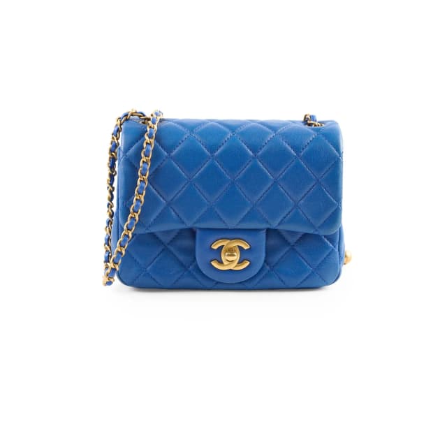 Chanel Crush Mini Square Bag Blue Lambskin in Blue Lambskin from The Purse Affair, photo 1 of 1