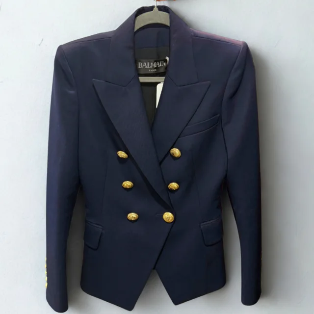 Balmain Gold Button blazer size 36 in Navy from Revivre Luxury Consignment, photo 1 of 1