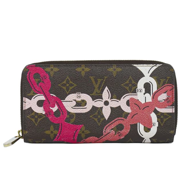 Louis Vuitton Zippy Wallet Monogram Bay Zip Around Brown Pink in Brown Leather from The Reluxe, photo 1 of 1