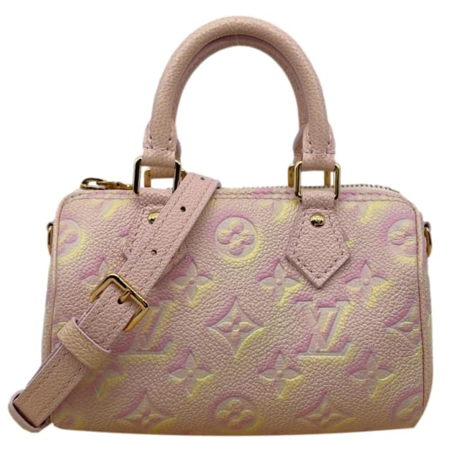 Louis Vuitton Nano Speedy Summer Stardust Monogram Embossed Leather Shoulder Bag Pink in Pink Leather from Dallas Designer Handbags, photo 1 of 1
