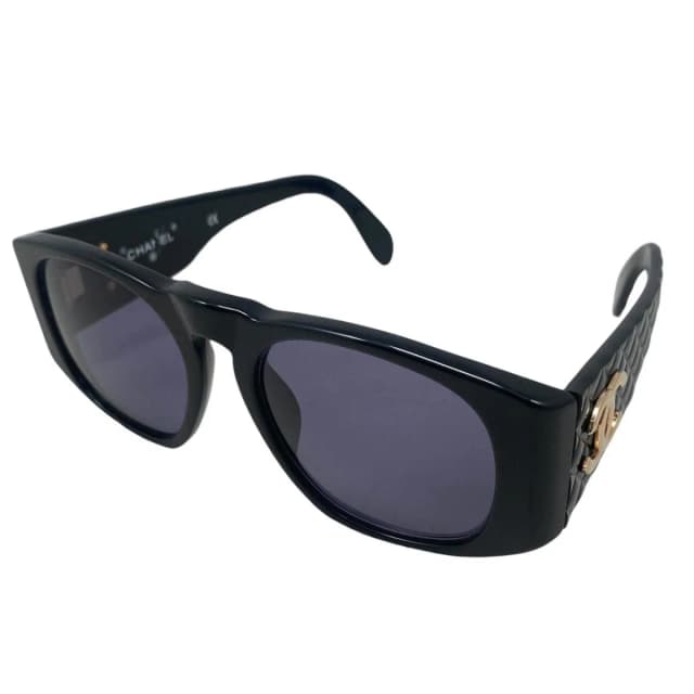 Chanel Sunglasses Quilted CC Logo Black Gold Eyewear in Black from The Reluxe, photo 1 of 1