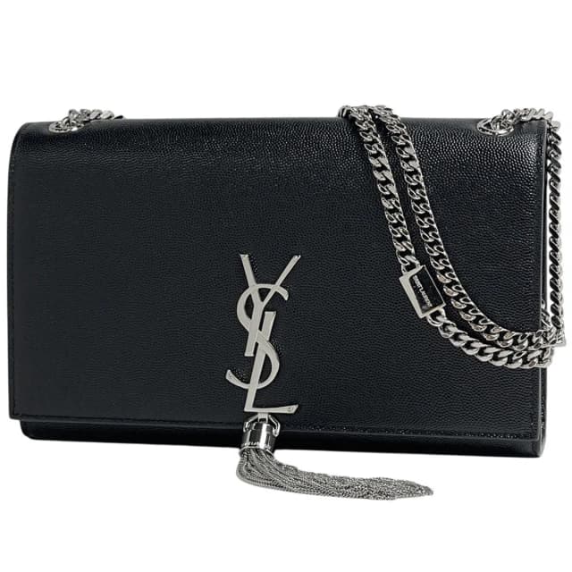 Saint Laurent Kate Monogram Chain Shoulder Bag Leather Black in Black Leather from The Reluxe, photo 1 of 1