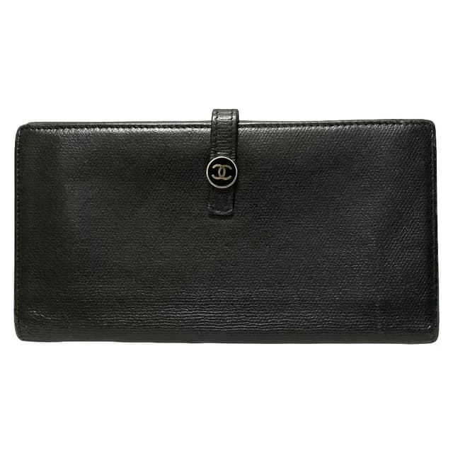Chanel Coco Buttons Leather Wallet Black in Black Leather from The Reluxe, photo 1 of 1