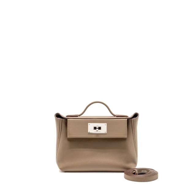 Hermès MINI 24/ 2424-21 BAG Evercolor/Swift Etoupe SHW Stamp B in Taupe Swift leather from EMIER, photo 1 of 1