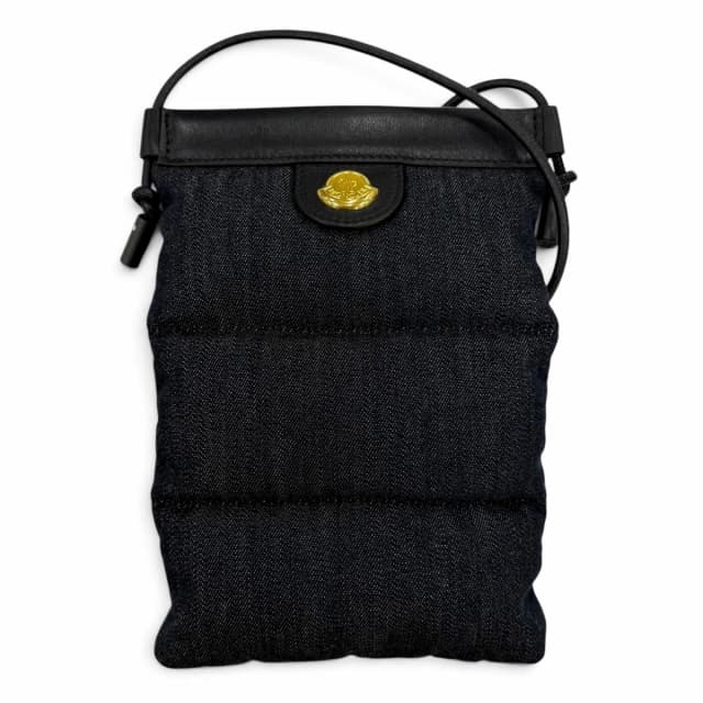 Moncler Puffy Phone Case Leather Logo Shoulder Bag Indigo in Leather from The Reluxe, photo 1 of 1