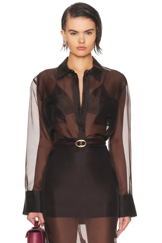 SEROYA Estella Top in Brown, image 1 of 1 from FWRD