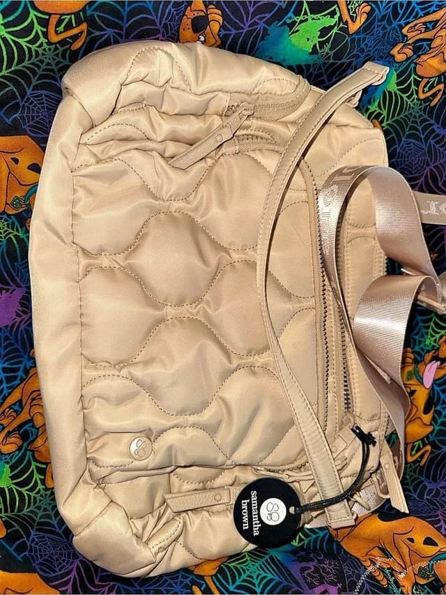 Samsonite Samantha Brown Backpack Quilted Travel Backpack In Beige in gray from Poshmark, photo 1 of 1