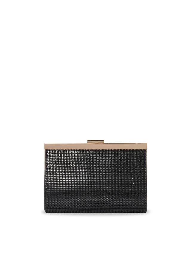 Forever New Lucy Sparkle Clutch Bag Black in Black, image 1 of 1 from Fenwick