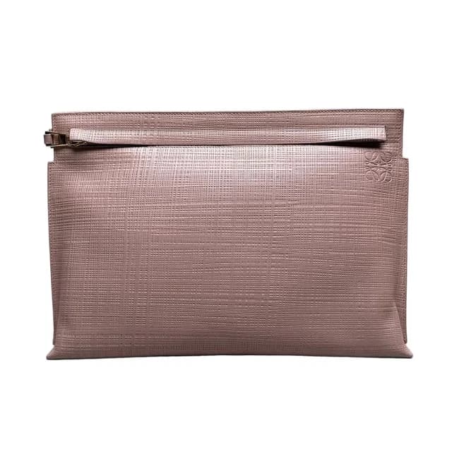 Loewe T Pouch Clutch Pink Beige Anagram in Beige Leather from The Reluxe, photo 1 of 1