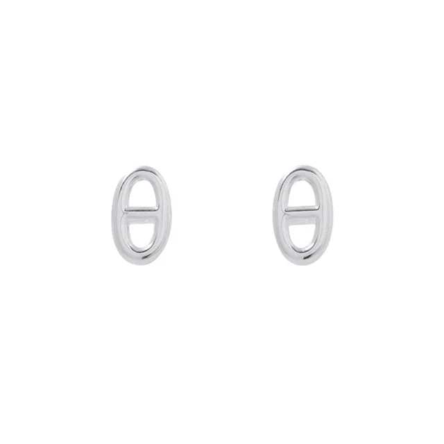 Hermès Earrings Farandole Chaine D'Ancre Motif TPM Silver Stud in Silver from The Reluxe, photo 1 of 1
