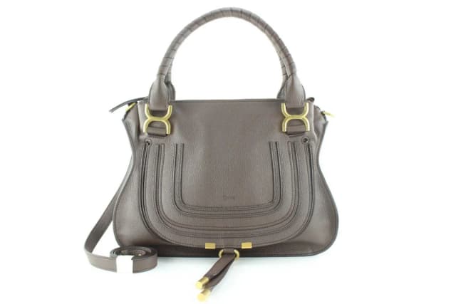 Chloé Grey Leather Medium Marcie 2way Flap Bag in Grey Leather from Bagriculture, photo 1 of 1