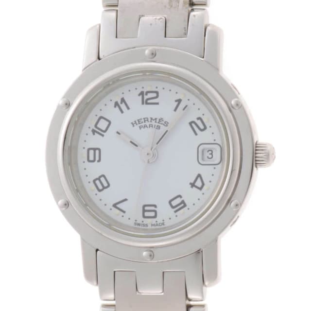 Hermès Clipper Watch Stainless Steel White Quartz in White from The Reluxe, photo 1 of 1