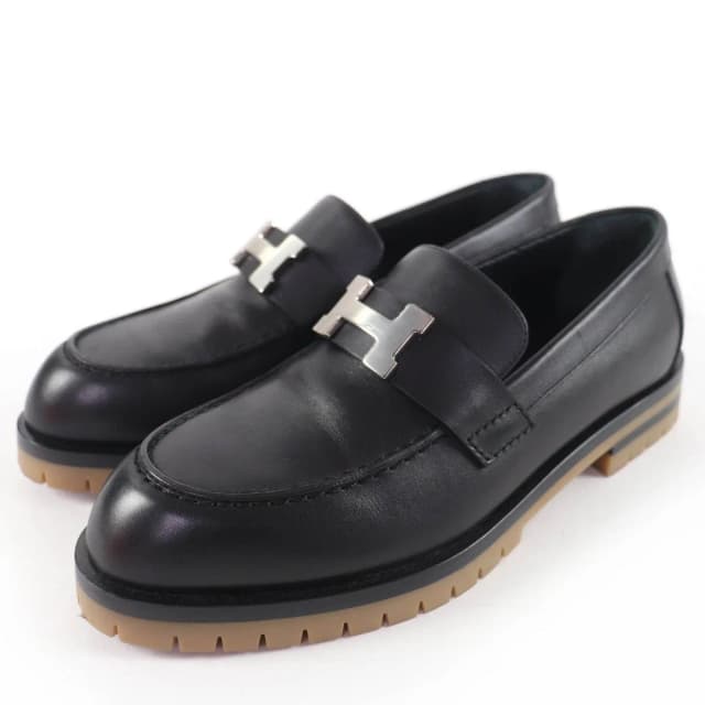 Hermès Faubourg Silver Hhardware Leather Loafers Black 36 in Black Leather from The Reluxe, photo 1 of 1