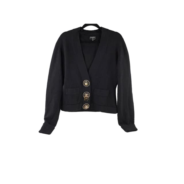 Chanel 22A Cashmere Cardigan Balck Size 38 in Cashmere from The Purse Affair, photo 1 of 1