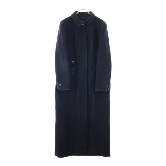 Chanel Wool&cashmere Long Coat CC Logo Button Wool Cashmere Black in Black Cashmere from The Reluxe, photo 1 of 1