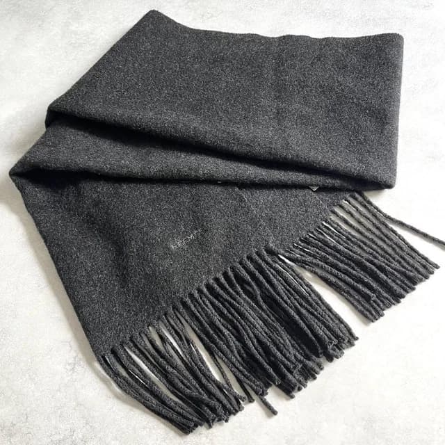 Hermès Fringe Cashmere Scarf Dark Gray in Grey Cashmere from The Reluxe, photo 1 of 1