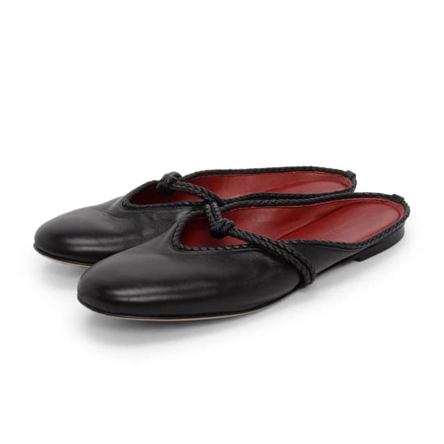 Bottega Veneta Rosa Mary-Jane Ballerina Flats 39 in Black Lambskin from Blue Spinach, photo 1 of 1