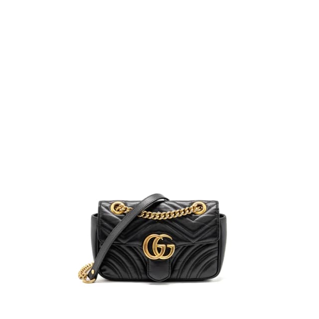 Gucci Small GG Marmont Shoulder Bag Calfskin Black GHW in Black Calfskin from EMIER, photo 1 of 1