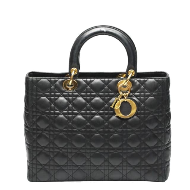 Dior Christian 2-Way Shoulder Bag Cannage Black in Black from The Reluxe, photo 1 of 1