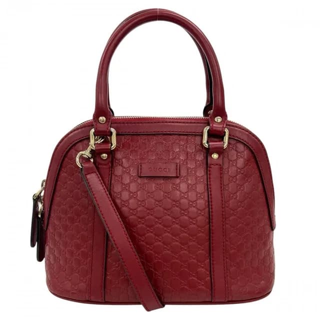 Gucci Shoulder Bag Micro Guccissima Dome Leather Red Gold in Red Leather from The Reluxe, photo 1 of 1